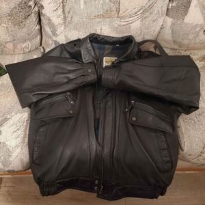 Mens real leather coat